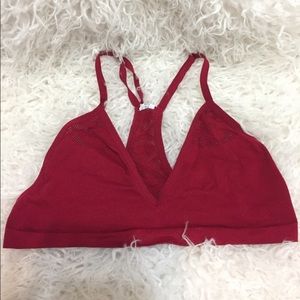 Free People Red Bralette